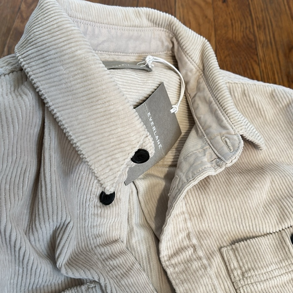 NWT Everlane Men's corduroy overshirt button up cream ivory M E4 everyone - Picture 2 of 5